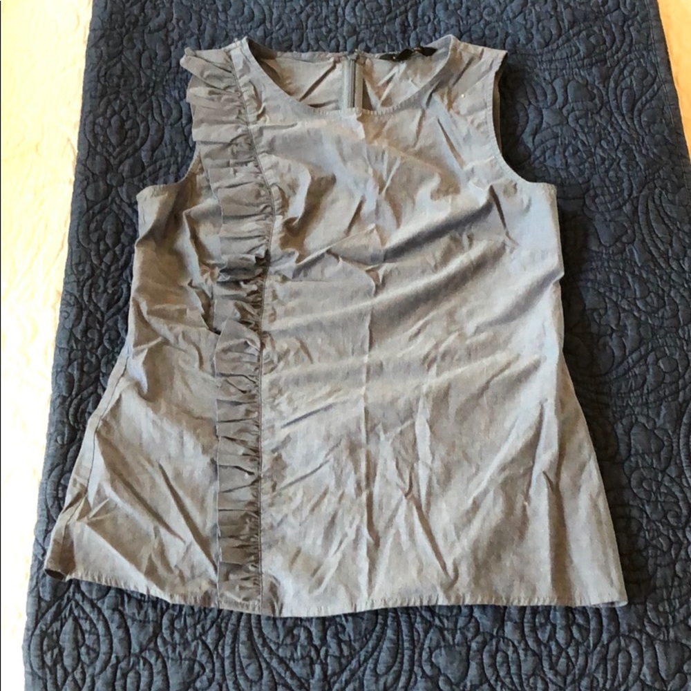 Banana Republic Factory Side Ruffle Chambray Top